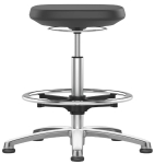 Taboret laboratoryjny wysoki na stopkach,  aluminium, BIMOS Labsit, Gwarancja 10-lat